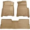 imageHusky Liners Weatherbeater Floor Mats  Fits 2009  2014 Ford F150 SuperCrew Cab wout Manual Shifter Footwell Coverage  Front ampamp 2nd Row 3pc Black  98331Tan