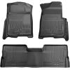 imageHusky Liners Weatherbeater Floor Mats  Fits 2009  2014 Ford F150 SuperCrew Cab wout Manual Shifter Footwell Coverage  Front ampamp 2nd Row 3pc Black  98331Black