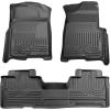 imageHusky Liners Weatherbeater Floor Mats  Fits 2009  2014 Ford F150 SuperCrew Cab wout Manual Shifter Footwell Coverage  Front ampamp 2nd Row 3pc Black  98331Black