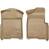 imageHusky Liners Weatherbeater Floor Mats  Fits 2009  2014 Ford F150 SuperCrew Cab wout Manual Shifter Footwell Coverage  Front ampamp 2nd Row 3pc Black  98331Tan