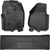 imageHusky Liners Weatherbeater Floor Mats  Fits 20122016 Ford F250F350 Crew CAB ONLY with Drivers Side Foor Rest ampamp Without Manual Transfer Case Shifter  Front ampamp 2nd Row 3pc Black  99711Black