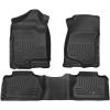 imageHusky Liners Weatherbeater Floor Mats  Fits 20072013 Chevrolet Silverado ampamp GMC Sierra 1500 2500 3500 Extended CAB ONLY Footwell Coverage  Front ampamp 2nd Row 3pc Black  98211