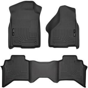 imageHusky Liners Weatherbeater Floor Mats  Fits 2002  2008 Ram 1500 Crew Cab 2003  2009 Ram 25003500 Crew Cab  Front ampamp 2nd Row 3pc Black  98031Black