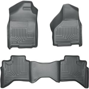 imageHusky Liners Weatherbeater Floor Mats  Fits 2002  2008 Ram 1500 Crew Cab 2003  2009 Ram 25003500 Crew Cab  Front ampamp 2nd Row 3pc Black  98031Grey