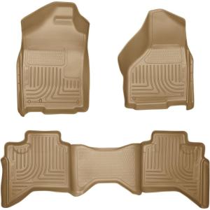 imageHusky Liners Weatherbeater Floor Mats  Fits 2002  2008 Ram 1500 Crew Cab 2003  2009 Ram 25003500 Crew Cab  Front ampamp 2nd Row 3pc Black  98031Tan