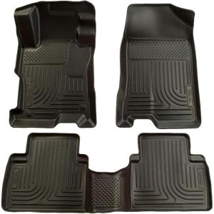imageHusky Liners Weatherbeater Floor Mats  Fits 20072012 Nissan Altima 4Door  Front ampamp 2nd Row 3pc Black  98601Black