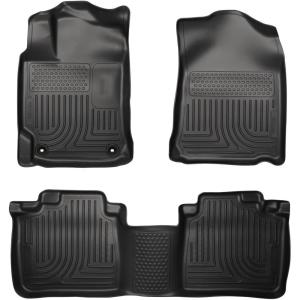 imageHusky Liners Weatherbeater Floor Mats  Fits 20122017 Toyota Camry  Front ampamp 2nd Row 3pc Black  98901Black