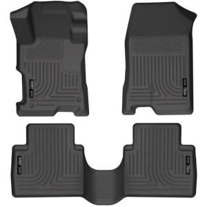 imageHusky Liners Weatherbeater Floor Mats  Fits 2013  2017 Honda Accord Sedan  Front ampamp 2nd Row 3pc Black  984812008  2012