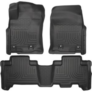 imageHusky Liners Weatherbeater Floor Mats  Fits 2013  2024 Toyota 4Runner 2014  2024 Lexus GX460  Front ampamp 2nd Row 3pc Black  99571Black