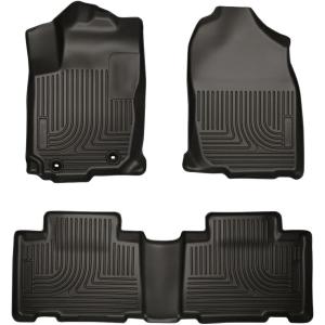 imageHusky Liners Weatherbeater Floor Mats  Fits 2014  2019 Toyota Corolla  Front ampamp 2nd Row 3pc Black  99531