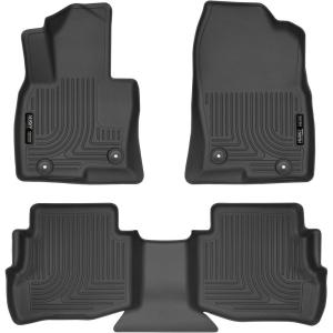 imageHusky Liners Weatherbeater Floor Mats  Fits 2016  2023 Mazda CX9  Front ampamp 2nd Row 3pc Black  95611Black