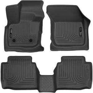 imageHusky Liners Weatherbeater Floor Mats  Fits 2017  2020 Ford Fusion ampamp Lincoln MKZ  Front ampamp 2nd Row 3pc Black  98791