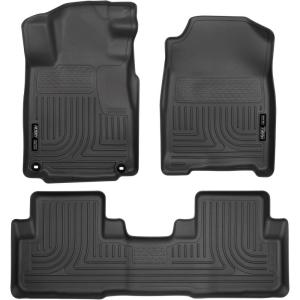 imageHusky Liners Weatherbeater Floor Mats  Fits 20172022 Honda CRV Includes Hybrid Model  Front ampamp 2nd Row 3pc Black  994012012  2014