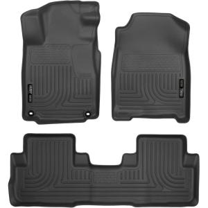 imageHusky Liners Weatherbeater Floor Mats  Fits 20172022 Honda CRV Includes Hybrid Model  Front ampamp 2nd Row 3pc Black  994012015  2016