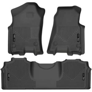 imageHusky Liners Weatherbeater Floor Mats  Fits 20192024 Ram 2500 1922 3500 MEGA CAB ONLY  Front ampamp 2nd Row 3pc Black  94131