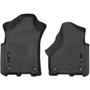 imageHusky Liners Weatherbeater Floor Mats  Fits 20192024 Ram 2500 3500 Crew ampamp MEGA CAB ONLY  Front Row 2pc Black  13051