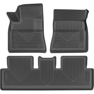 imageHusky Liners Weatherbeater Floor Mats  Fits 20202025 Tesla Model Y  Front ampamp 2nd Row 3pc Black  95211Front  2nd Row