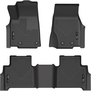 imageHusky Liners Weatherbeater Floor Mats  Fits 20222025 Jeep Grand Cherokee Excludes 4XE  Front ampamp 2nd Row 3pc Black  95411Front  2nd Row
