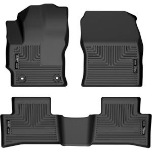 imageHusky Liners Weatherbeater Floor Mats  Fits 20222026 Toyota Corolla Cross Front Wheel Drive Only  Front ampamp 2nd Row 3pc Black  95291