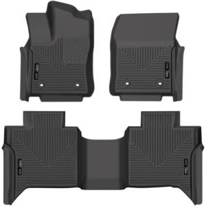 imageHusky Liners Weatherbeater Floor Mats  Fits 20222026 Toyota Tundra CREWMAX CAB ONLY  Front ampamp 2nd Row 3pc Black  99481