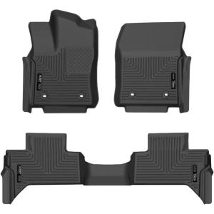 imageHusky Liners Weatherbeater Floor Mats  Fits 20222026 Toyota Tundra Double CAB ONLY  Front ampamp 2nd Row 3pc Black  99471