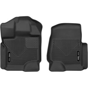 imageHusky Liners Xact Contour Floor Mats  Fits 20152024 Ford F150 Includes 20222024 Lightning SuperCrew Without Fold Flat Storage Full Coverage  Front ampamp 2nd Row 3pc Black  53498Front  SuperCrew or SuperCab