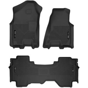 imageHusky Liners Xact Contour Floor Mats  Fits 20192024 Dodge Ram 1500 Quad Cab  Front ampamp 2nd Row 3pc Black  53698