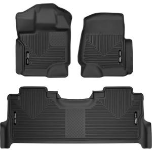 imageHusky Liners Xact Contour Floor Mats  Fits 20222026 Toyota Tundra Double CAB ONLY  Front ampamp 2nd Row 3pc Black  53938