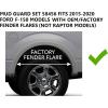 imageHusky Liners  Front ampamp Rear Mud Guards  20152020 Ford F150 wOEM Fender Flares Front ampamp Rear Set  Black 4 Pc  584564 Piece Set