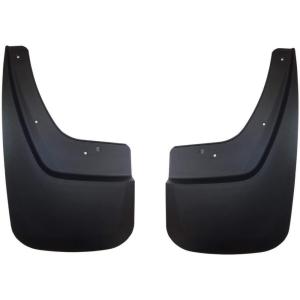 imageHusky Liners  56886 Fits 201418 Chevrolet Silveado 1500 2019 Chevrolet Silverado 1500 LD 201519 Chevrolet Silverado 25003500  SINGLE REAR WHEELS Custom Front and Rear Mud Guard Set BlackCustom Front Mud Guards