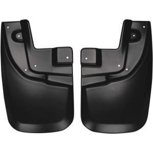 imageHusky Liners  Front Mud Guards  20052015 Toyota Tacoma wOEM Fender Flares ampamp Mud Guards Front Set  Black 2 Pc  56931Has OE Mud Guards