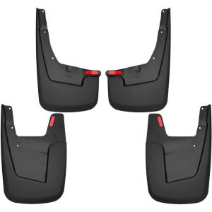 imageHusky Liners  Front ampamp Rear Mud Guards  Fits 20192024 Ram 1500 wOut OEM Fender Flares  Black 4 Pc  58146Custom Front and Rear Mud Guard Set