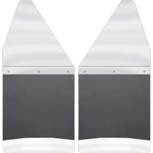 imageHusky Liners  Mud Flaps  Kick Back Mud Flaps 12quot Wide  Stainless Steel Top and Weight  Stainless Steel  17097  Fits Chevrolet Silverado Ford F150 Dodge Ram Toyota TocomaTundra 2 Pcs Black