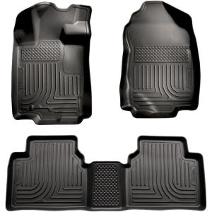 imageHusky Liners 98361 Fits 2006 Lincoln Zephyr 201012 Ford Fusion 201012 Lincoln MKZ 201011 Mercury Milan  Front Wheel Drive Weatherbeater Front ampamp 2nd Seat Floor MatsBlack