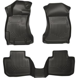 imageHusky Liners Weatherbeater Floor Mats  Fits 20162017 Subaru Crosstrek 20122016 Subaru Impreza  Front ampamp 2nd Row 3pc Black  99801Black