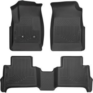 imageHusky Liners Weatherbeater Floor Mats  Fits 20152022 Chevrolet Colorado ampamp GMC Canyon Double CAB ONLY  Front ampamp 2nd Row  Black 3pc  93461