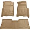 imageHusky Liners Weatherbeater Floor Mats  Fits 2008  2010 Ford F250 F350 F450 CREW CAB ONLY without Manual Shifter Footwell Coverage  Front ampamp 2nd Row 3pc Tan  98383