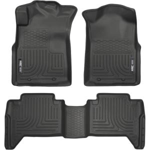 imageHusky Liners Weatherbeater Floor Mats  Fits 2005  2015 Toyota Tacoma Double Cab Footwell Coverage  Front ampamp 2nd Row 3pc Black  98951