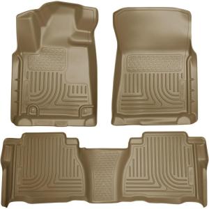 imageHusky Liners Weatherbeater Floor Mats  Fits 20072011 Toyota Tundra CREWMAX ampamp Double CAB ONLY Footwell Coverage  Front ampamp 2nd Row 3pc Black  98581Tan