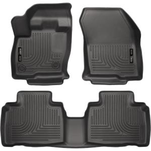 imageHusky Liners Weatherbeater Floor Mats  Fits 2015  2024 Ford Edge  Front ampamp 2nd Row 3pc Black  98781Weatherbeater