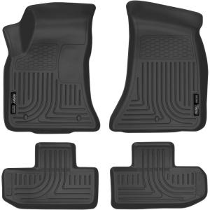 imageHusky Liners Weatherbeater Floor Mats  Fits 20162024 Dodge Challenger RearWheel Drive only  Front ampamp 2nd Row 3pc Black  99171