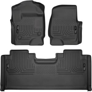 imageHusky Liners Weatherbeater Floor Mats  Fits 20172025 Ford F250F350 SUPERCAB ONLY Will NOT Fit SuperCrew  Front ampamp 2nd Row 3pc Black  94071