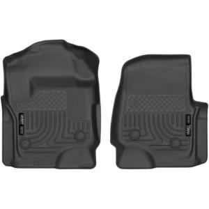 imageHusky Liners Weatherbeater Floor Mats  Fits 20172025 Ford F250F350F450 SUPERCREW ampamp SUPERCAB ONLY with Factory Vinyl Flooring  Front Row 2pc Black  13321Weatherbeater Front Floor Mats