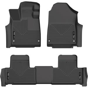 imageHusky Liners Weatherbeater Floor Mats  Fits 20222025 Acura MDX  Front ampamp 2nd Row 3pc Black  95181Black