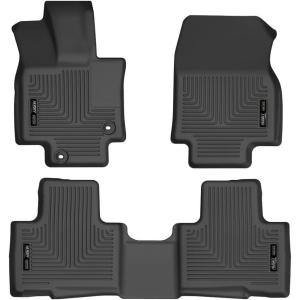 imageHusky Liners Weatherbeater Floor Mats  Fits 20242025 Toyota Grand Highlander ampamp Lexus TX350  Front ampamp 2nd Row 3pc Black  99351Front  2nd Row  2020  2025 Highlander