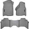 imageHusky Liners Weatherbeater Floor Mats  Fits 20092024 Ram 1500 1924 Classic Body only Crew CAB ONLY 20102018 Ram 25003500 wAutomatic Transmission  Front ampamp 2nd Row 3pc Grey  99002Grey
