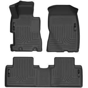 imageHusky Liners Weatherbeater Floor Mats  Fits 20062011 Honda Civic 4Door  Front ampamp 2nd Row 3pc Black  98411Black