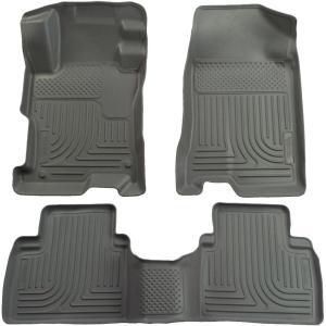 imageHusky Liners Weatherbeater Floor Mats  Fits 20062011 Honda Civic 4Door  Front ampamp 2nd Row 3pc Black  98411Grey