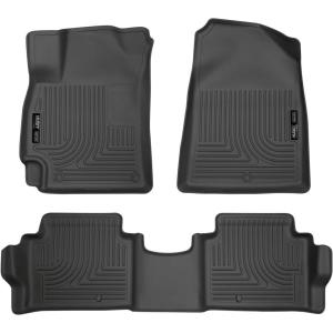 imageHusky Liners Weatherbeater Floor Mats  Fits 20172020 Hyundai Elantra  Front ampamp 2nd Row 3pc Black  98871