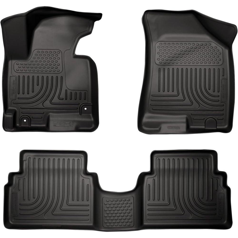 imageHusky Liners Weatherbeater Floor Mats  Fits 20142016 Kia Sportage wFactory Carpet Mat Retaining Hooks  Front amp 2nd Row 3pc Black  99821